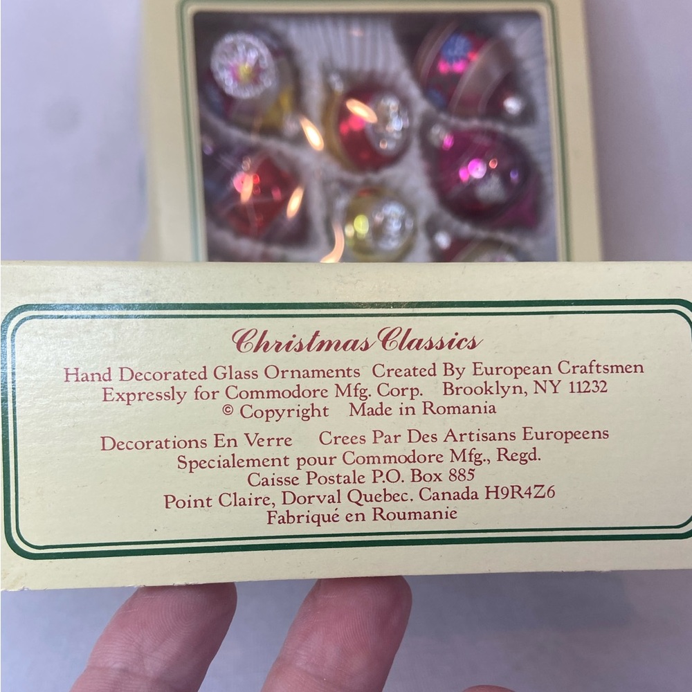 Vintage Romania Indent Glittered Mini Boxed Christmas Classics Ornaments  Lot 16 - Picture 5 of 5